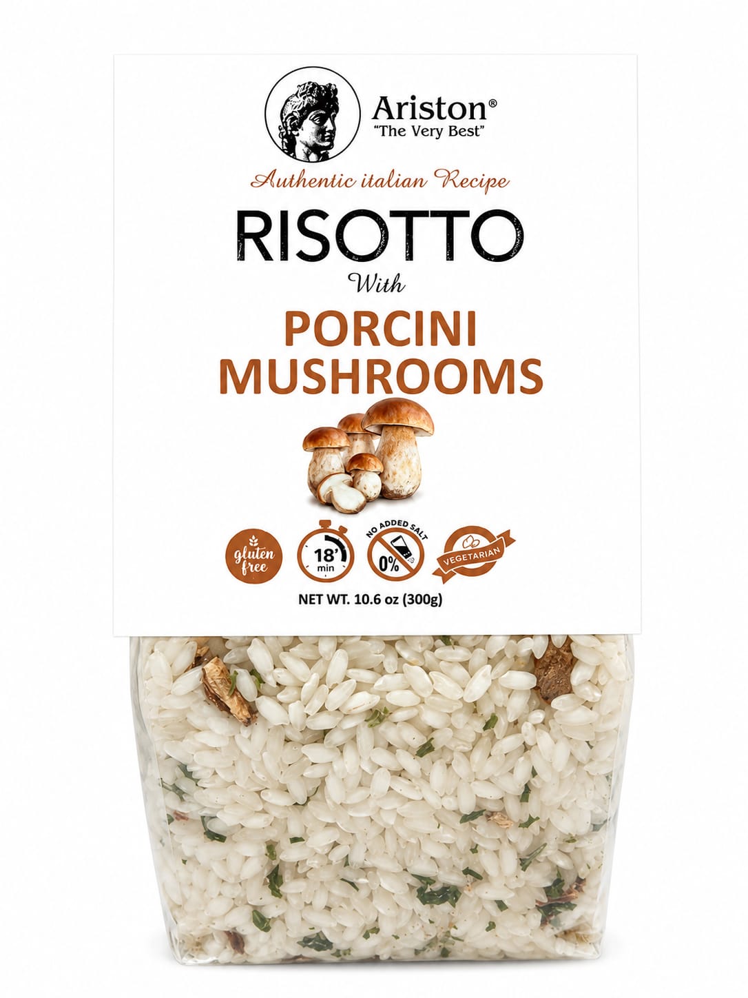 Ariston Risotto Porcini Mushrooms with new packaging (front)